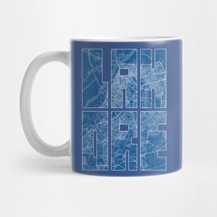 Lahore, Pakistan City Map Typography - Blueprint Mug